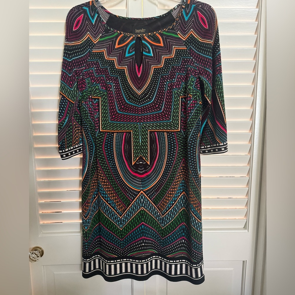 Laundry By Shelli Segal Multicolor Patterned Dress